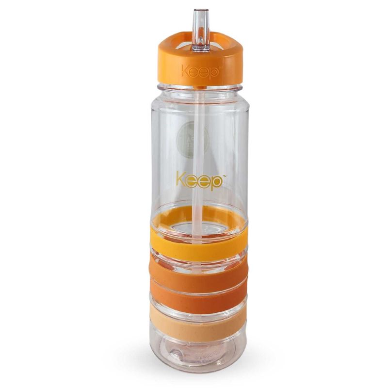 KEEP - Botella Keep Bandas Colores 750 ml Agua Bebidas Deporte Naranja
