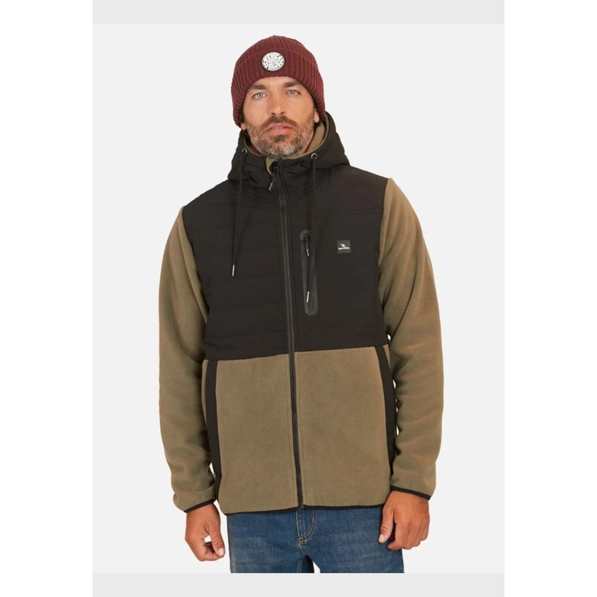 RIP CURL - Poleron Micropolar Grefel Verde hombre Rip Curl