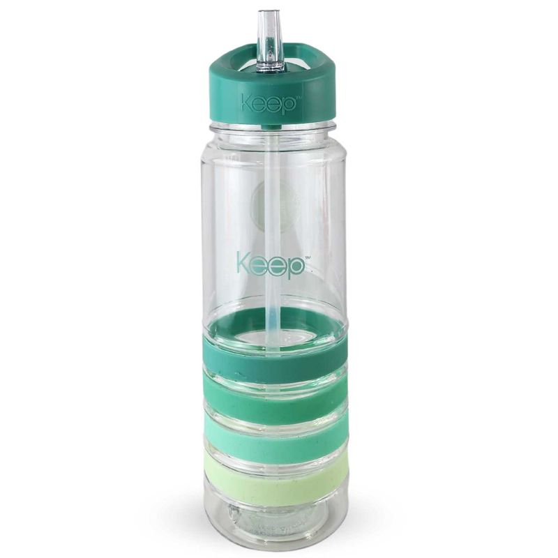 KEEP - Botella Keep Bandas Colores 750 ml Agua Bebidas Deporte Turquesa