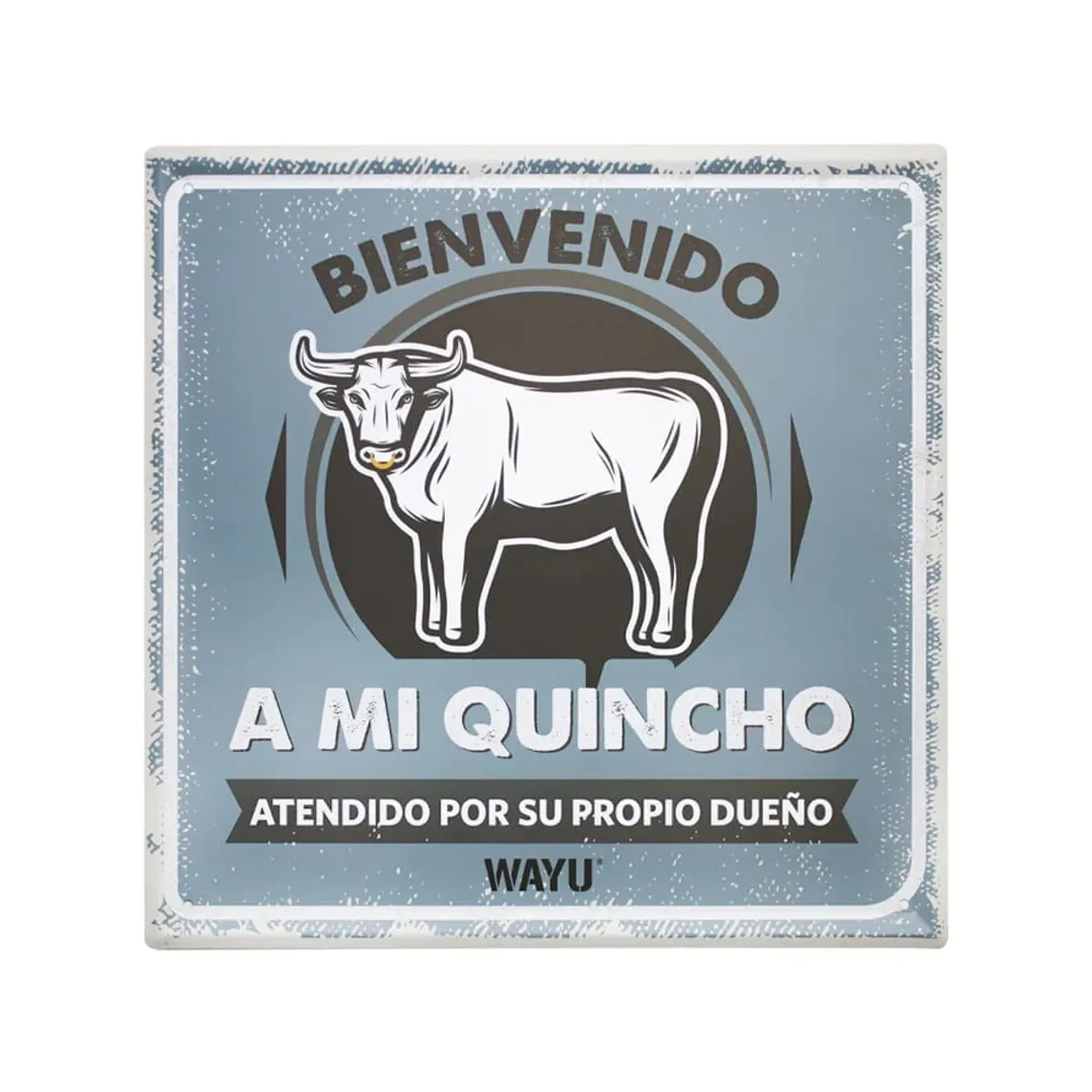 WAYU - Cuadro Bar Metálico Wayu 25x25 Beer Quincho Parrilla Bbq