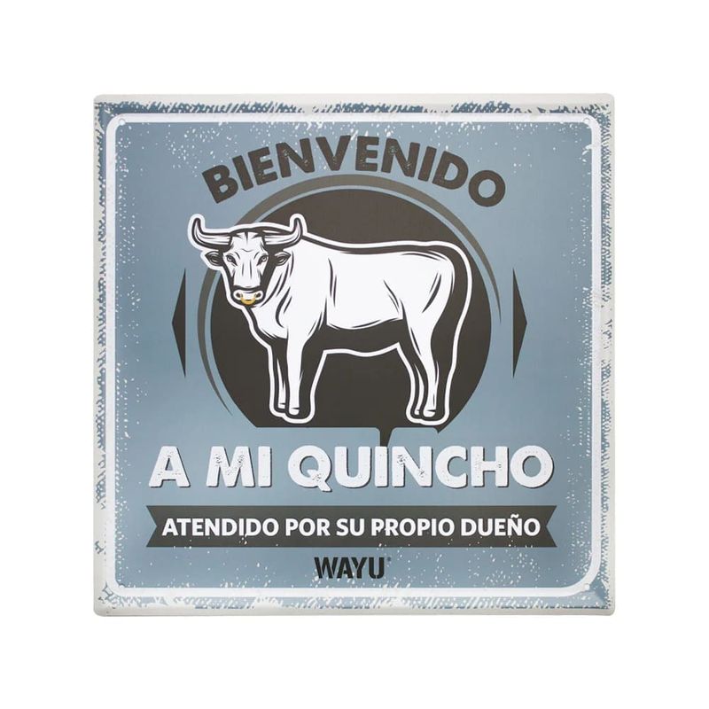 WAYU - Cuadro Deco Beer Metálico Wayu 25x25 Quincho Parrilla Bbq