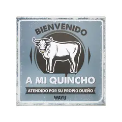 WAYU - Cuadro Bar Metálico 40x30 Beer Quincho Parrilla Bbq