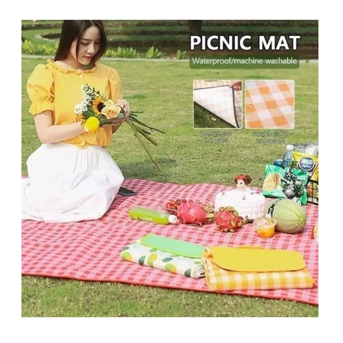 GENERICO - Manta Picnic Camping Acolchada E Impermable Manta De Playa