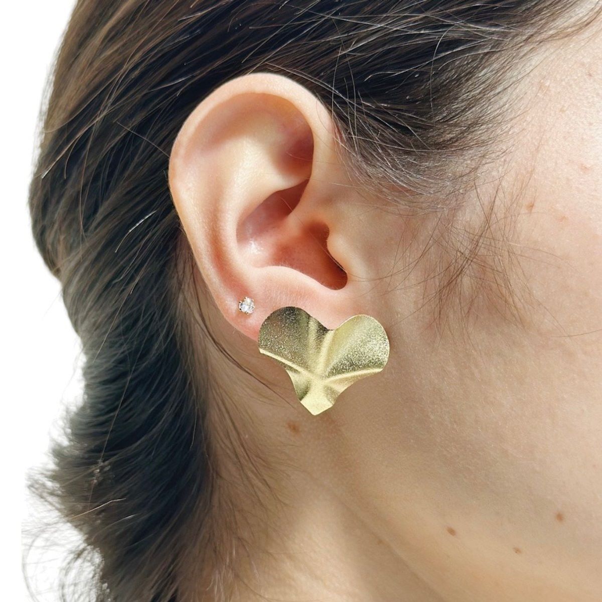 GENERICO - ARO BAÑO DE ORO CORAZÓN ARRUGADO