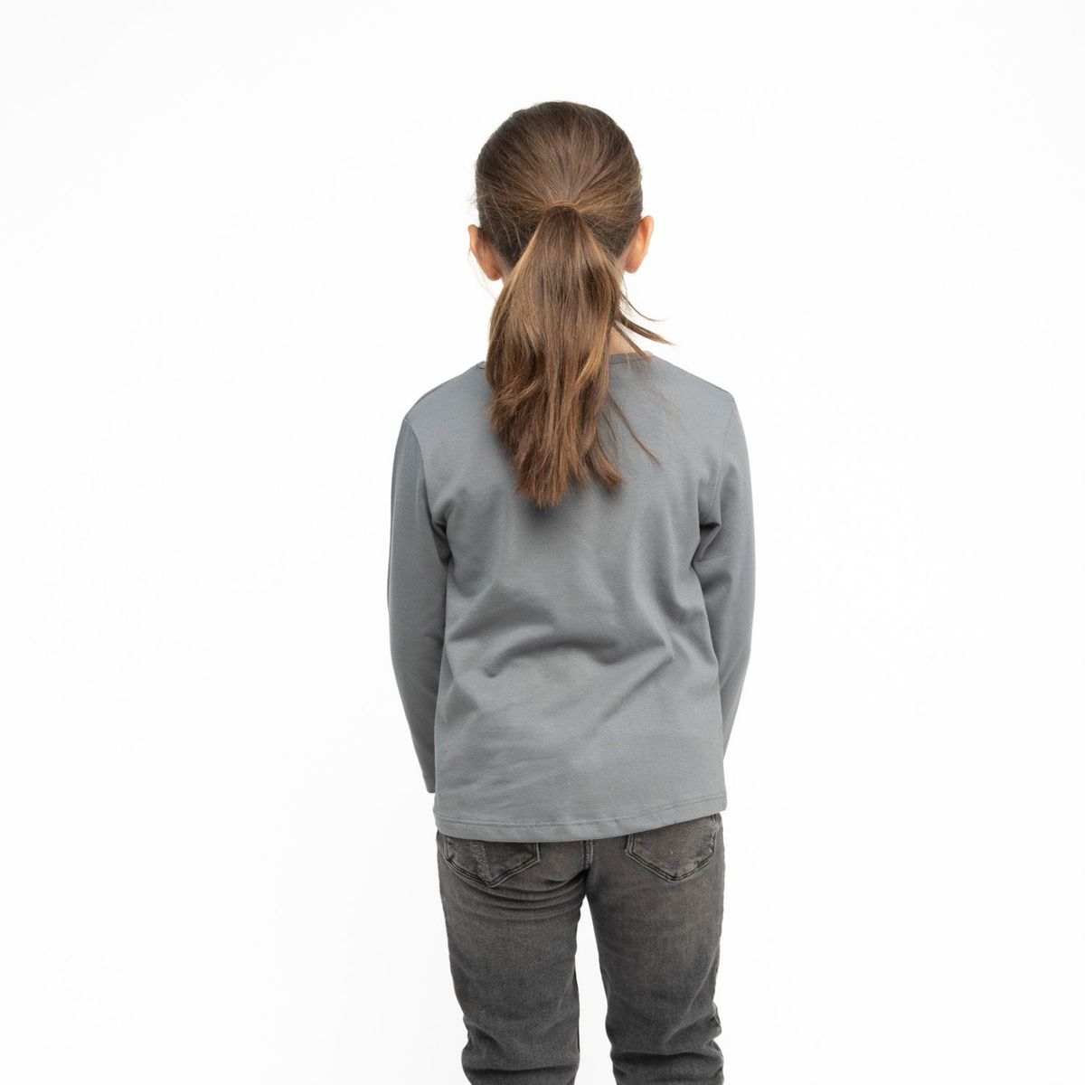 DISNEY - Polera Manga Larga Niña Caras Minnie Mouse Gris Disney