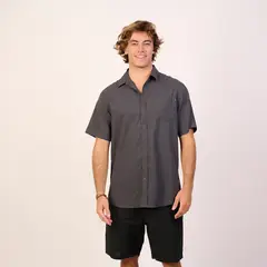 BUBBA - Cotton Shirtsteel Blue Black