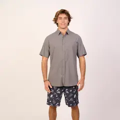 BUBBA - Cotton Shirt Dust Smoke Black