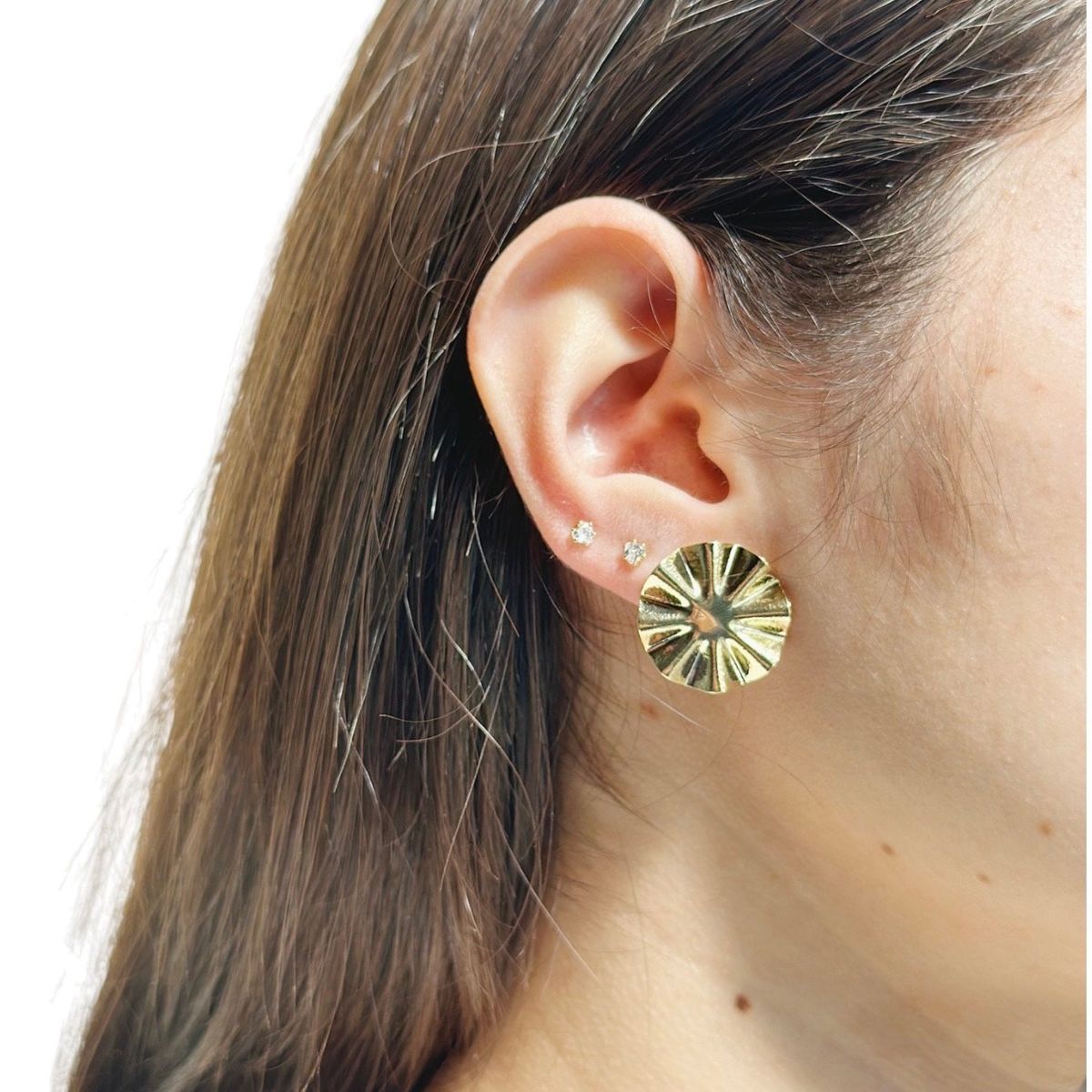 GENERICO - ARO BAÑO DE ORO CÍRCULO BORDE ARRUGADO