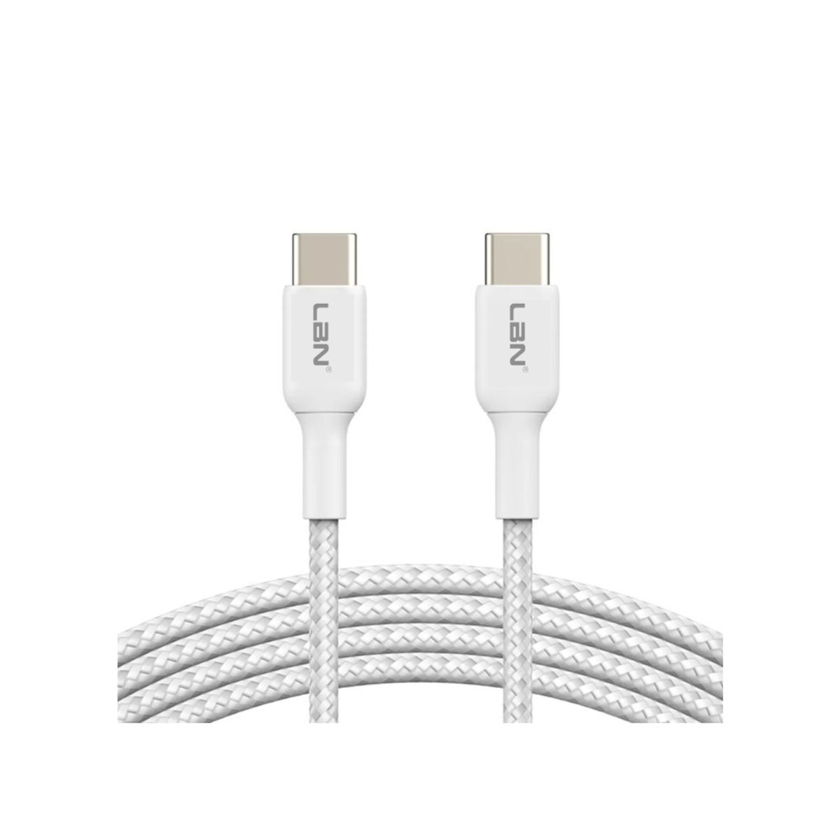 Cable Trenzado Usb-c A Usb-c Carga Rápida Lbn 1 M Blanco, marca LBN - Foto Principal