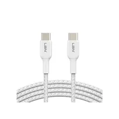 LBN - Cable Trenzado Usb-c A Usb-c Carga Rápida 1 M Blanco