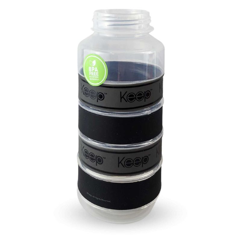 KEEP - Botella Keep Agua Big Bands Deportista Outdoor Ejercicio 1L Negro