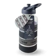 KEEP - Botella Agua Big Bands Deportista Outdoor 1L Negro