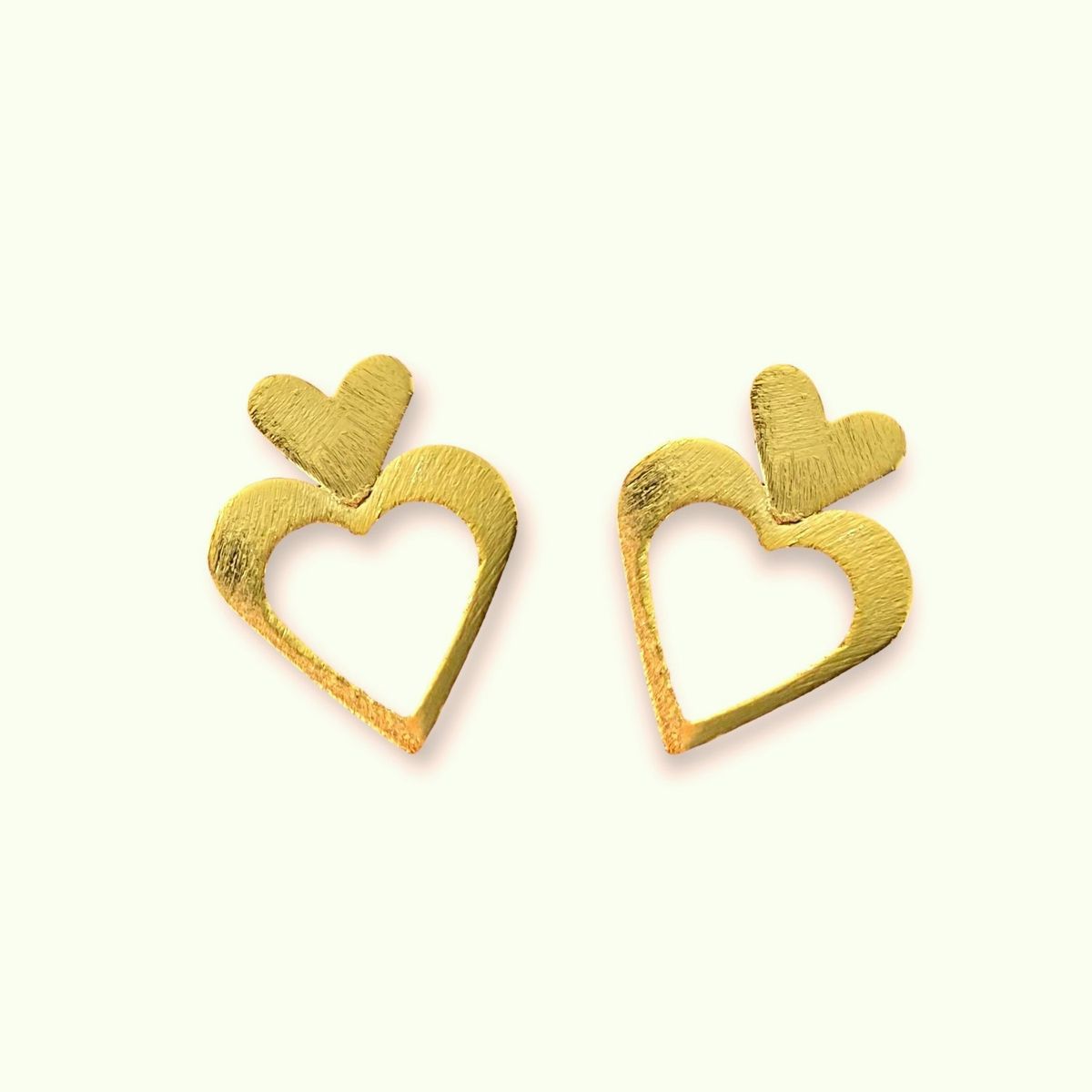 GENERICO - ARO BAÑO DE ORO CORAZÓN DOBLE