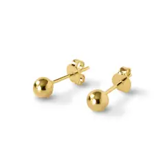 LUXURYJOYAS - Aros Pelotita Bolita BañoOro18 Kt - Niña Mujer LUXURYJOYASCL