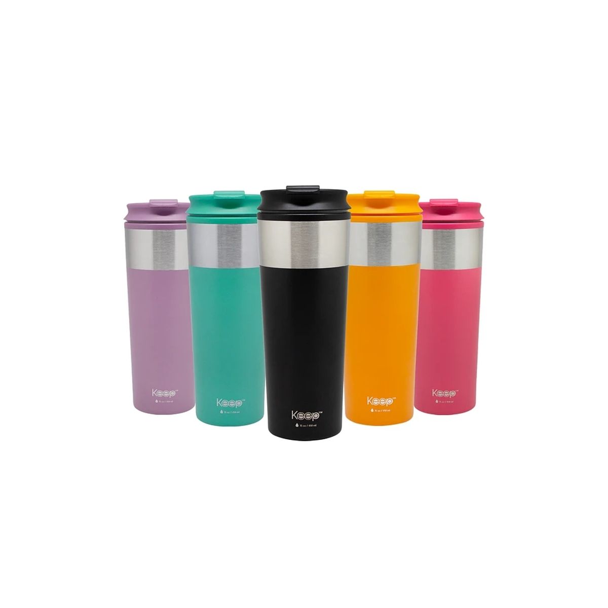 KEEP TITANIO - Mug Térmico Metálico 450 Ml Turquesa