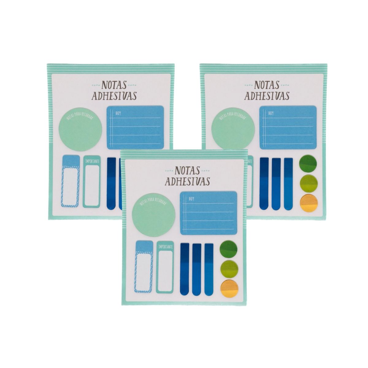 HERRERA MAISON - Combo X3 Sets de Notas Adhesivas Lisas