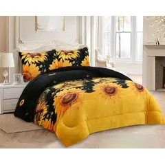 GENERICO - Cobertor Quita Frio Con Diseño Girasol De CHIPORRO 2 PLAZA MH