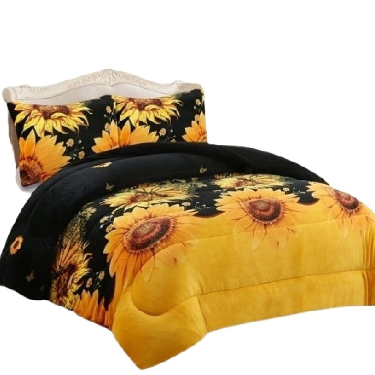 GENERICO - Cobertor Quita Frio Con Diseño Girasol De  CHIPORRO  2 PLAZA  MH