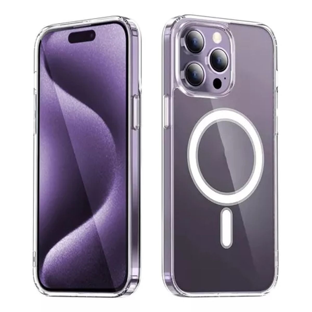 GENERICO - Funda Magnética Para iPhone IPHONE 15 PRO Transparente