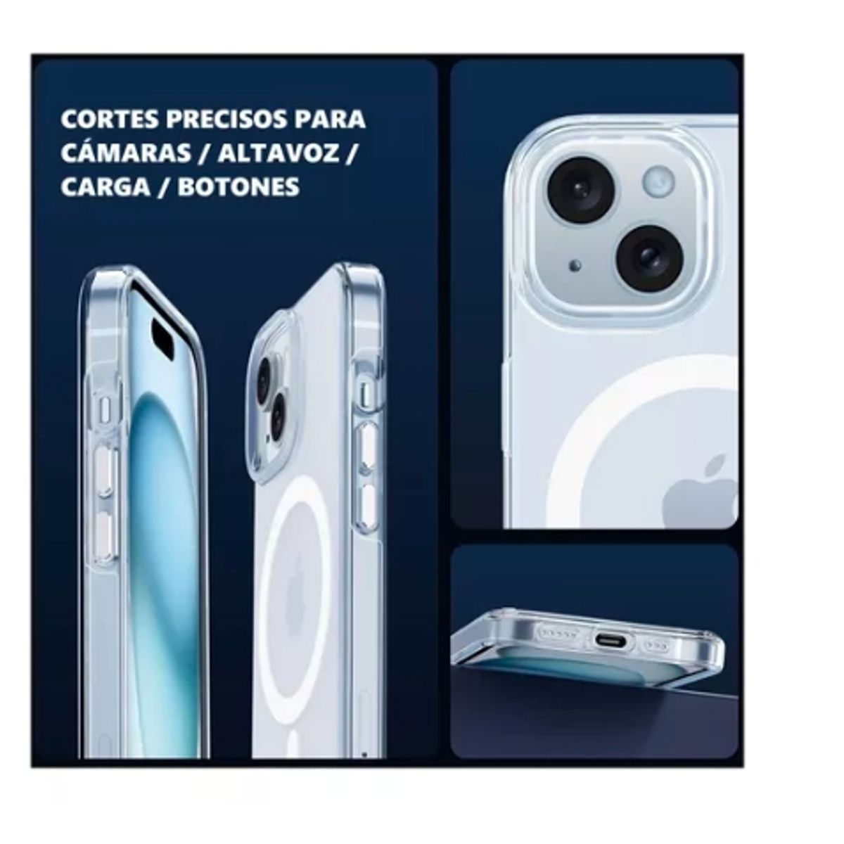 GENERICO - Funda Magnética Para iPhone IPHONE 15 PRO Transparente