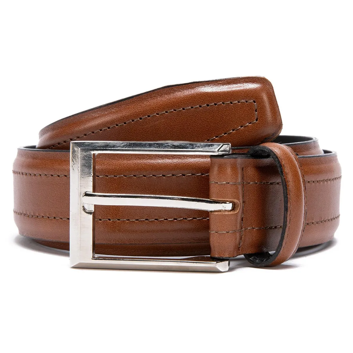 GUANTE - Cinturon de cuero hombre Guante dark camel