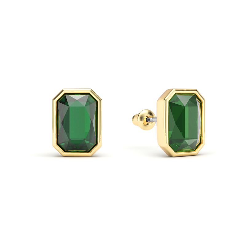 BLOOM CRYSTAL - Aros Octágono Verde Esmeralda 9 mm con Cristal de Austria Baño Oro