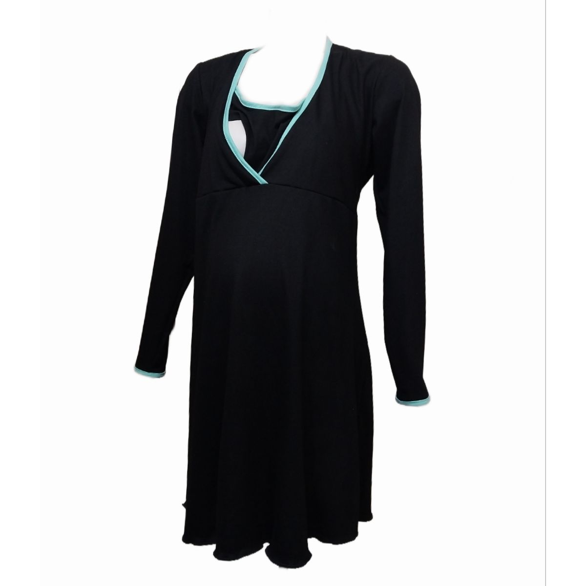 DMOM - Camisa de dormir Maternal y Lactancia DMom manga Larga Color Negro