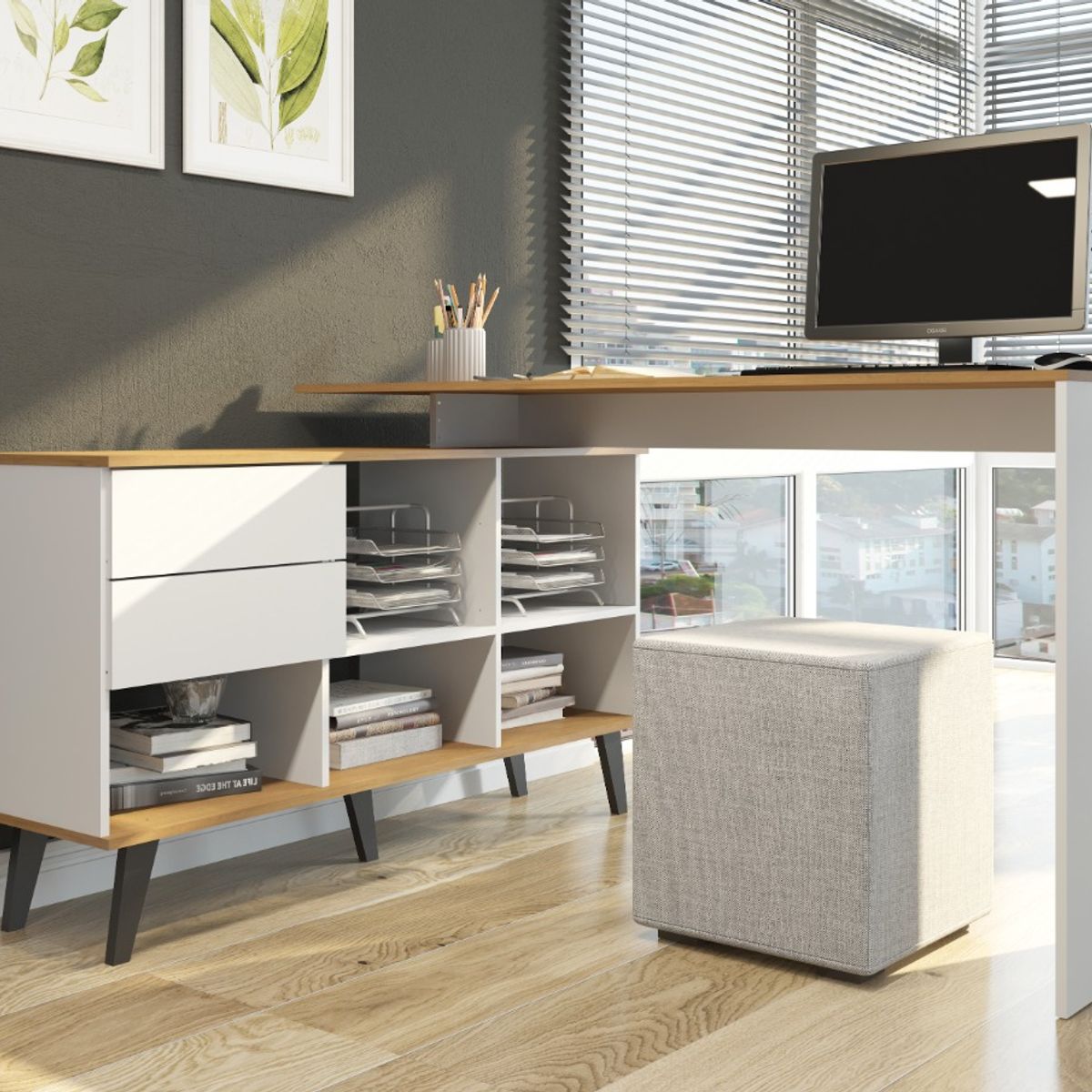 GENERICO - Estación de Trabajo + Mueble con gavetas