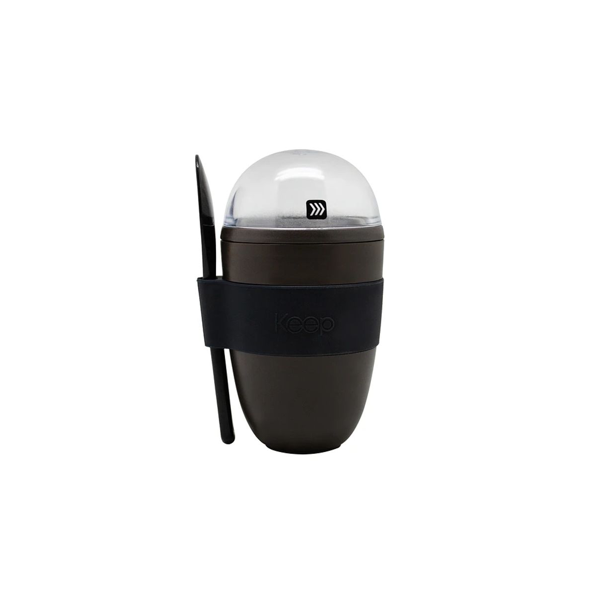 KEEP - Vaso Yogurt Keep Cereal 330ml Con Cuchara Negro