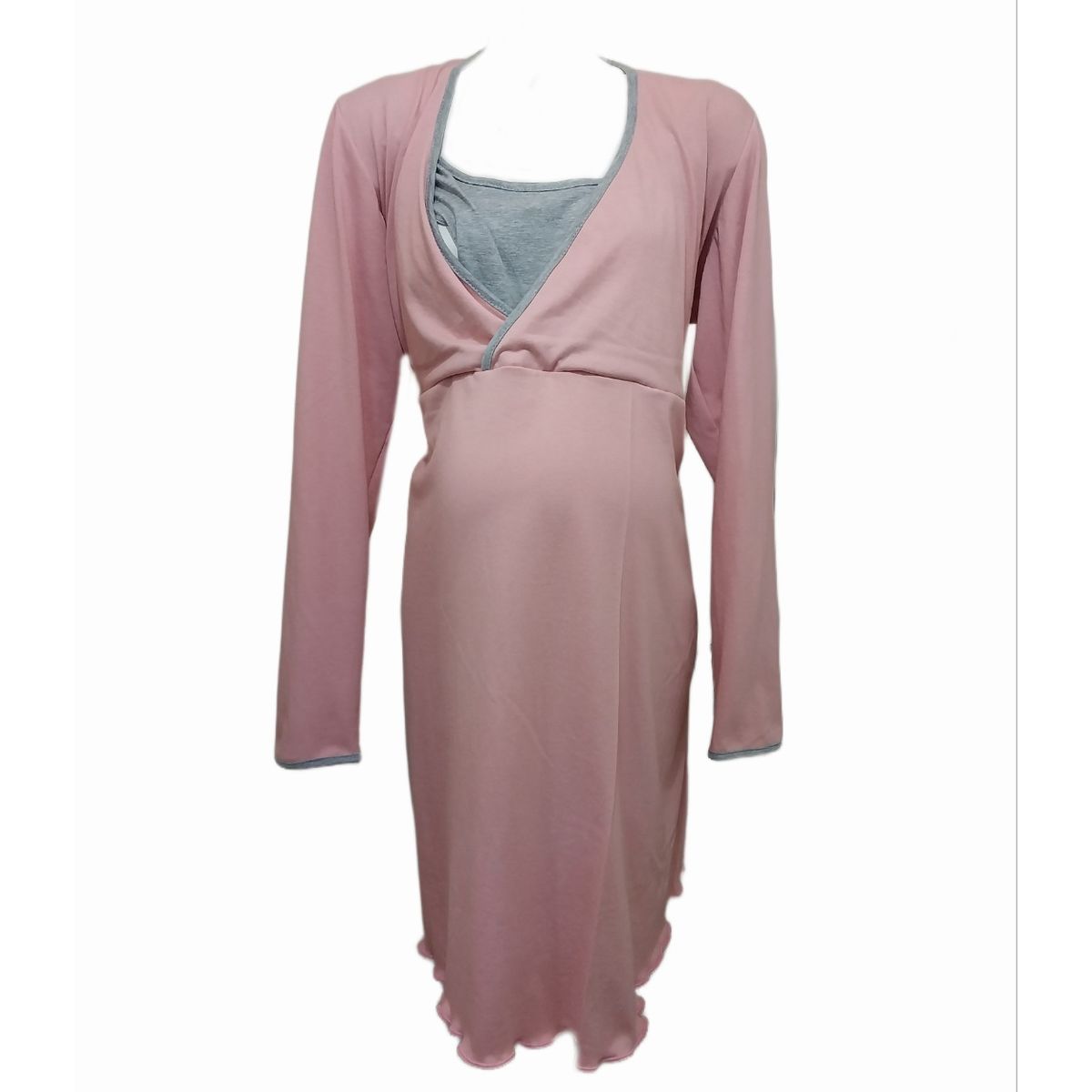 DMOM - Camisa de dormir Maternal y Lactancia DMom manga larga color palo rosa