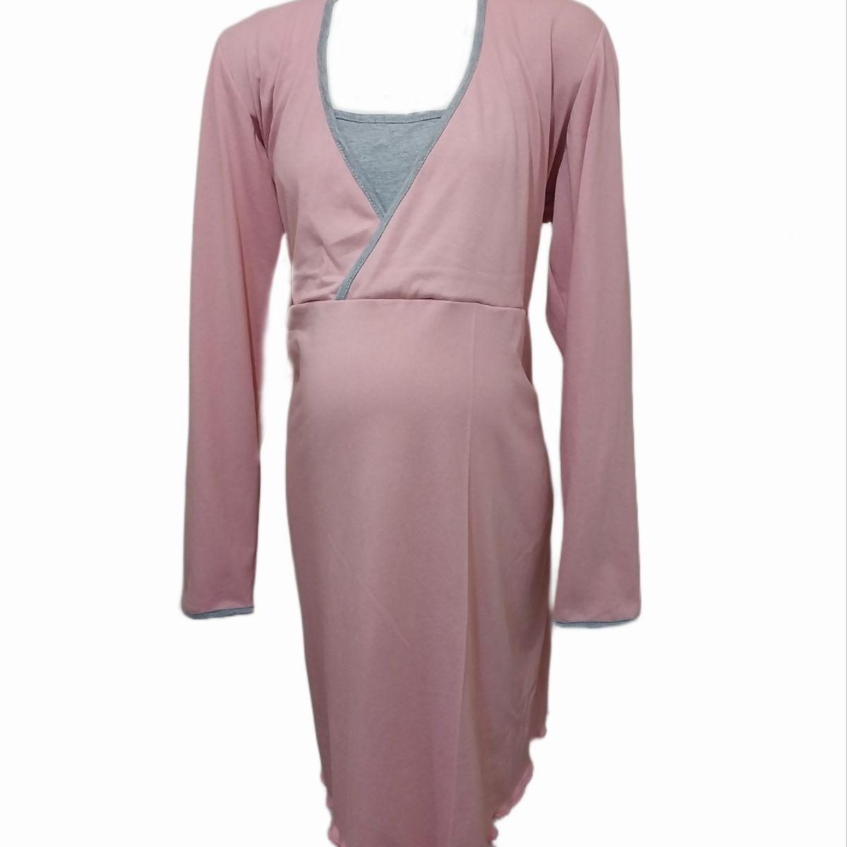 DMOM - Camisa de dormir Maternal y Lactancia DMom manga larga color palo rosa