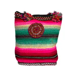 ARTESANIAS CHILENAS - Cartera Bolso Aguayo Puyo Artesanal Tejido