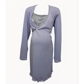 DMOM - Camisa de dormir Maternal y Lactancia manga larga color malva