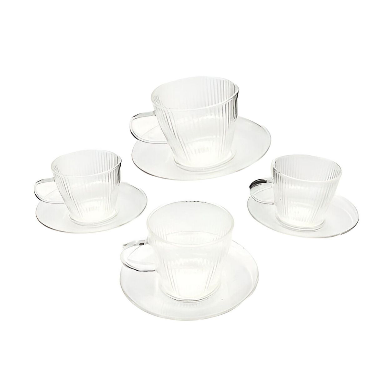GLASSO - Set 4 Tazas con Platillo 110mL Espresso Glasso