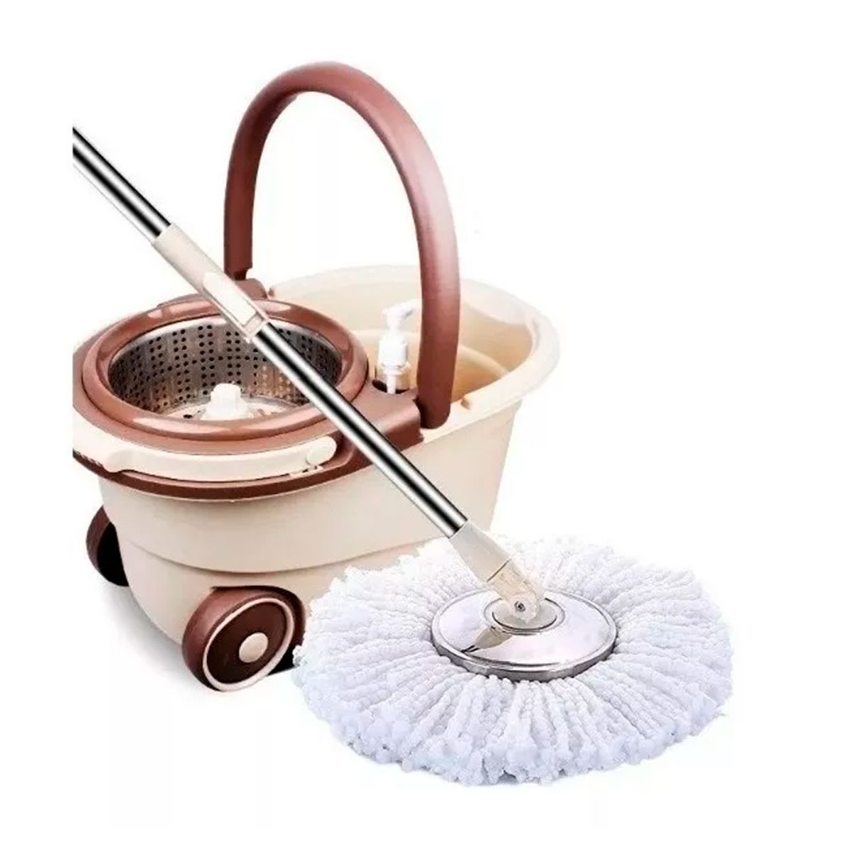 IRM - Mopa Trapeador Giratoria 360 Centrifugadora Acero Removible.