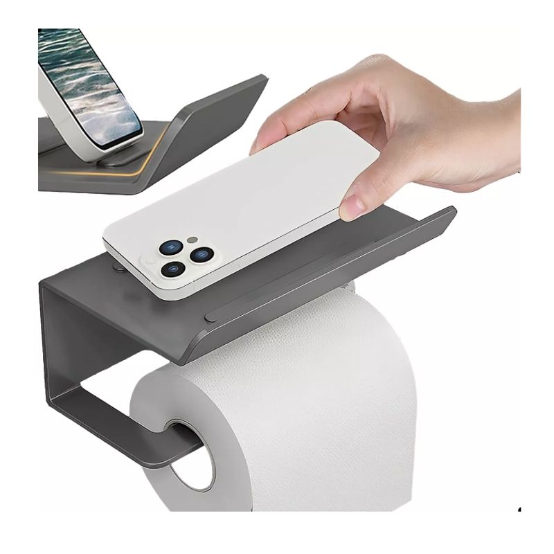 GENERICO - Porta Rollo Papel Higiénico Confort Soporte Celular Premium