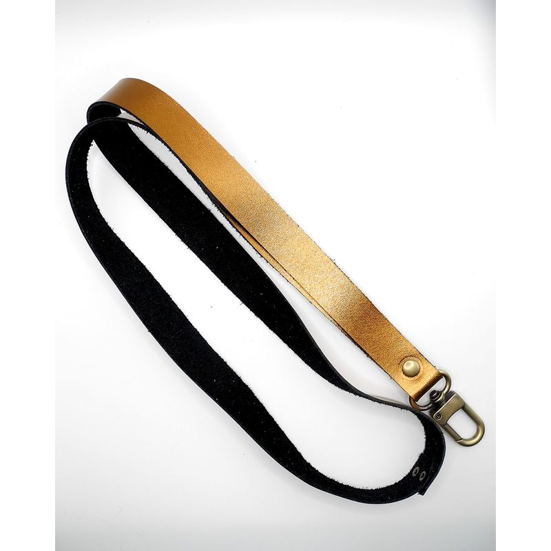 JARDIN DEL ESTE - Lanyard Strap de cuero Bronce