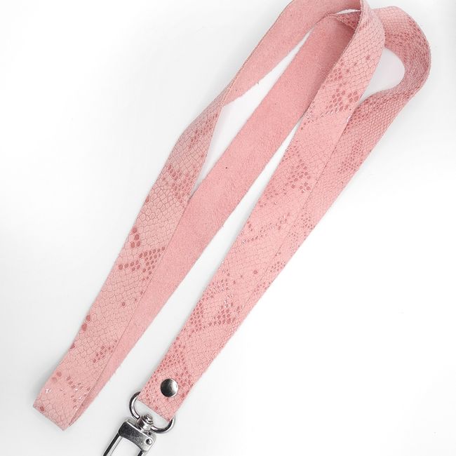 JARDIN DEL ESTE - Lanyard Strap de cuero Rosa Blush