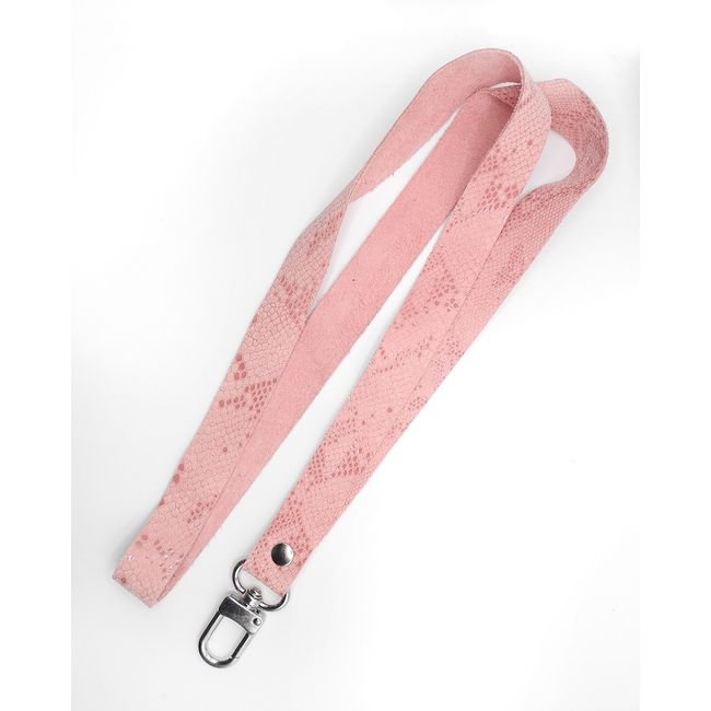 JARDIN DEL ESTE - Lanyard Strap de cuero Rosa Blush