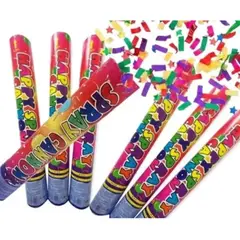 GENERICO - Pack 4 Lanza Confeti Feliz Fiestas 80 Cm Cotillon Año Nuevo
