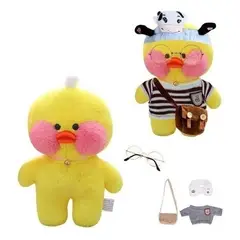 GENERICO - Peluche Lalafanfan Tik Tok Amarillo 30cm Incluye Accesorios