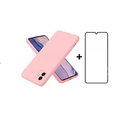 GENERICO - Carcasa Silicona Para Samsung A04E + Lamina Completa Rosa
