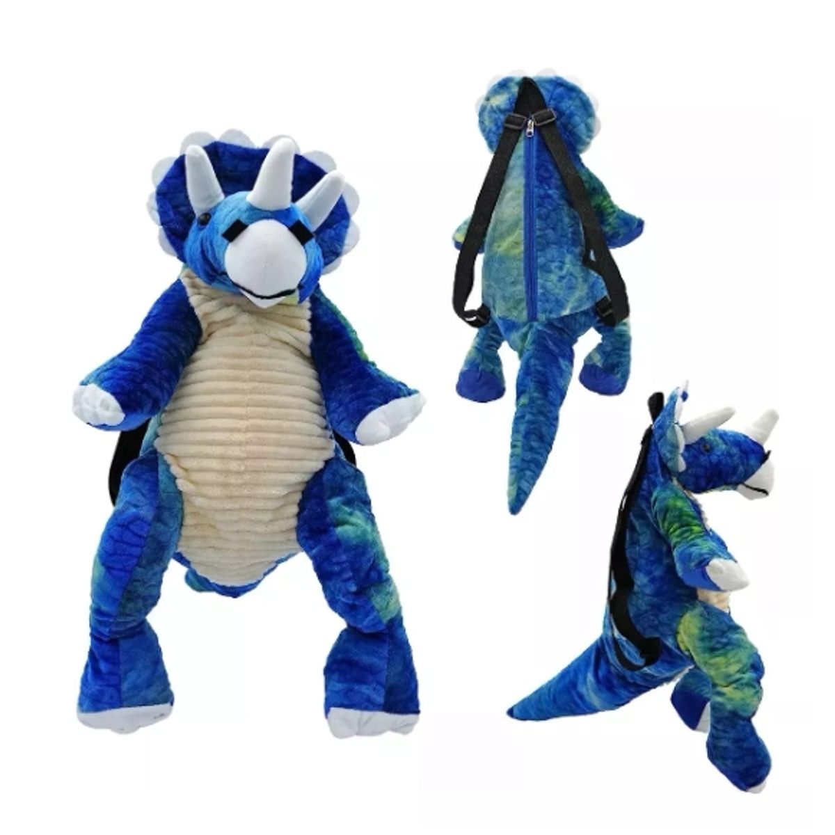 GENERICO - Mochila Dinosaurio Felpa Para Niño Azul