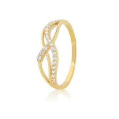 JB JOYAS BARON - Anillo Compromiso de Oro 18Kt Infinito Trenzado 1047