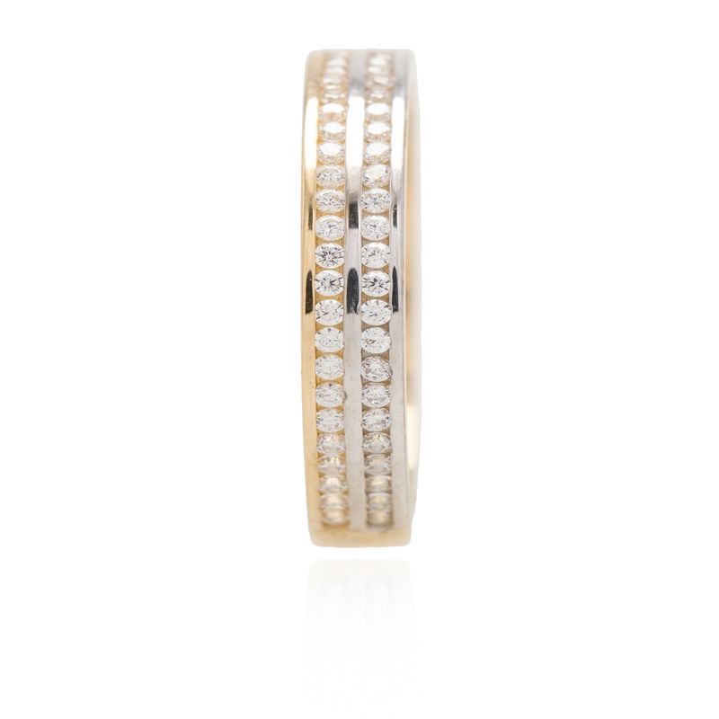 JB JOYAS BARON - Anillo Compromiso de Oro 18Kt Bicolor Doble Riel