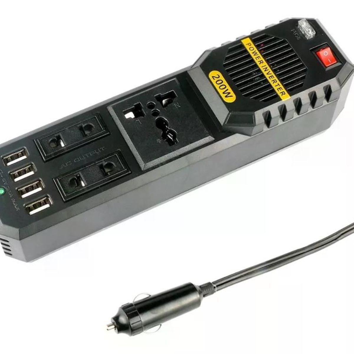 GENERICO - Cargador Inversor Voltaje 12v A 220v 200 Watt