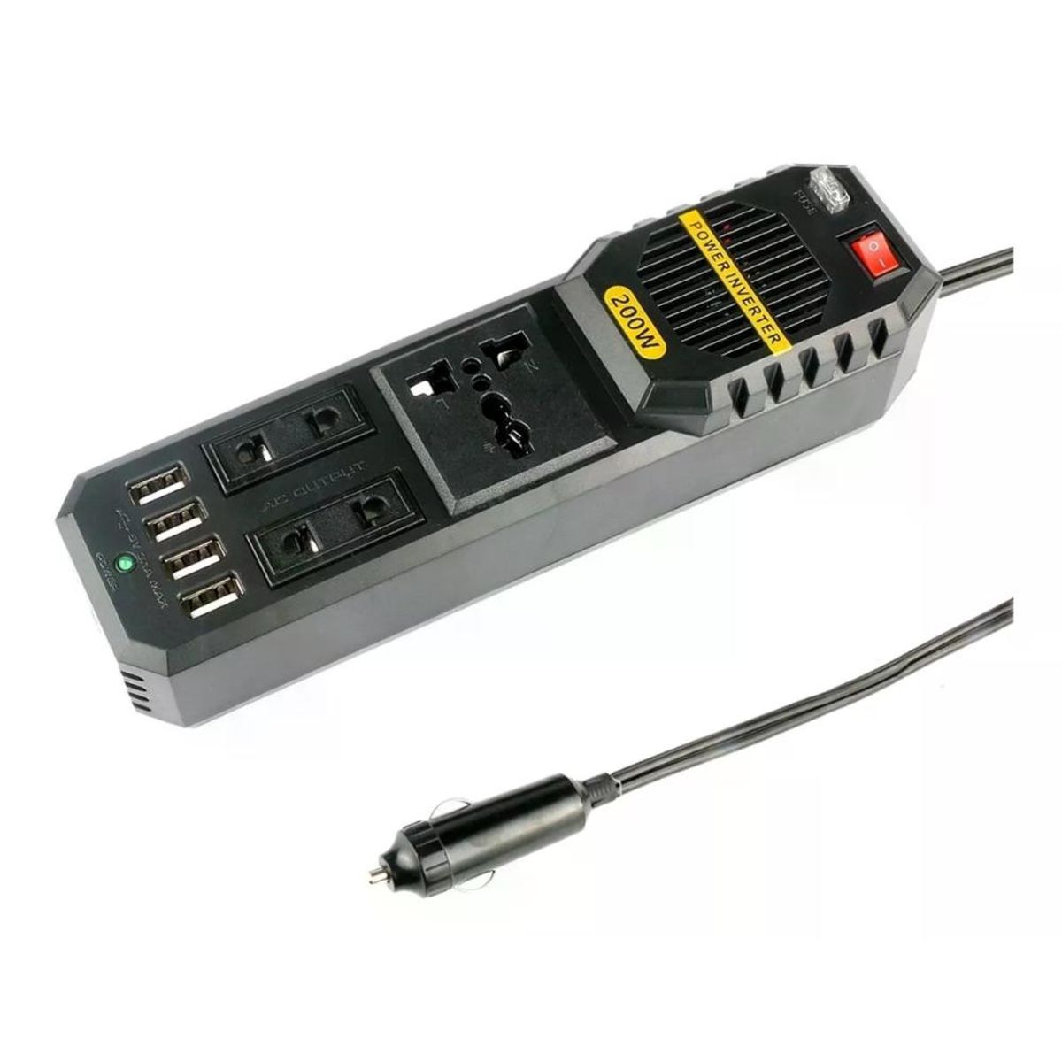 GENERICO - Cargador Inversor Voltaje 12v A 220v 200 Watt