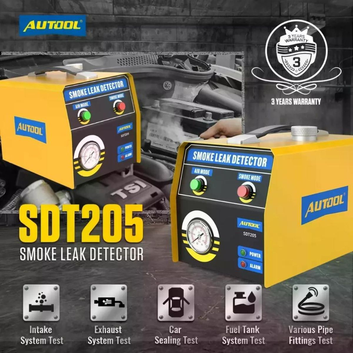 GENERICO - Detector De Fugas De Humo Sdt205 Autool Automotriz