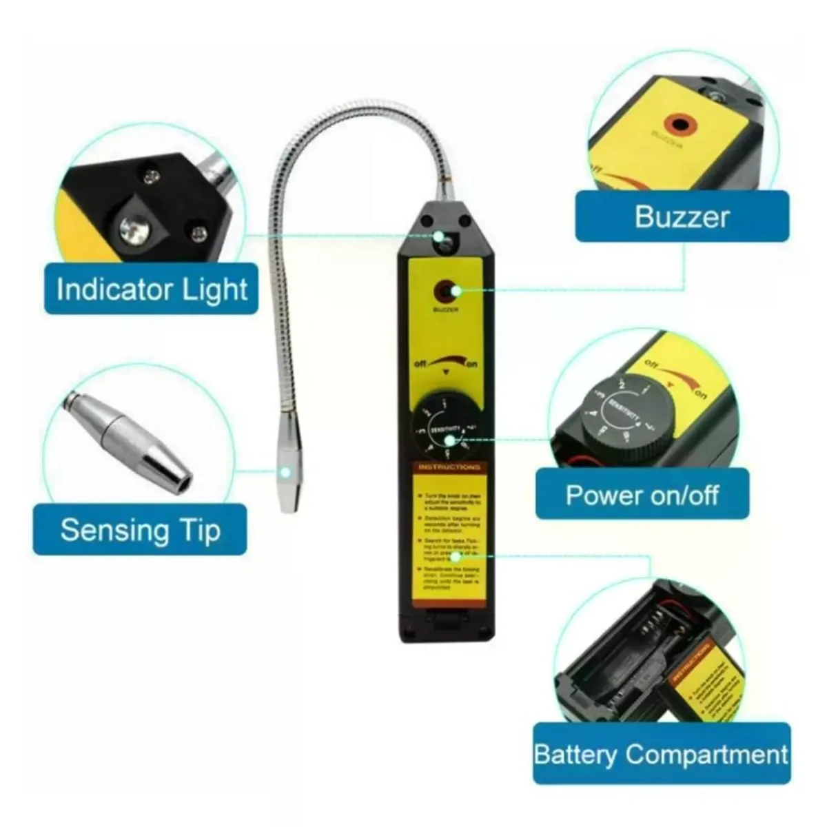 Detector Fugas De Freón Refrigerante Aire Acondicionado, marca GENERICO - Foto 2