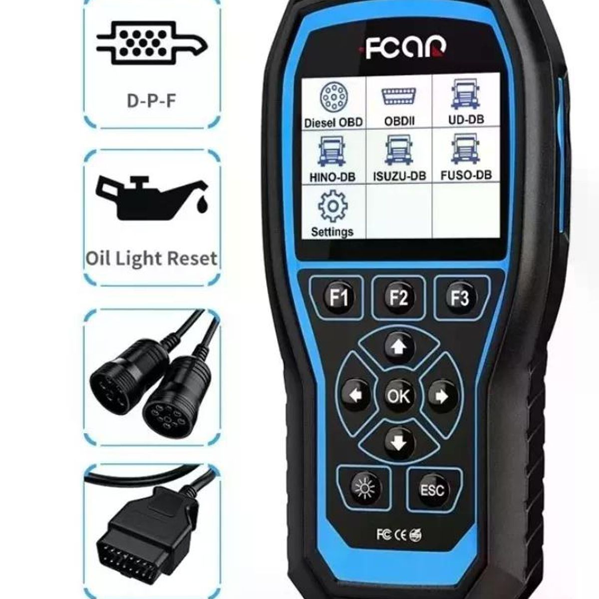 GENERICO - Escáner Camión Pesado Fcar F506 Pro Scanner 24v Y 12v Dpf